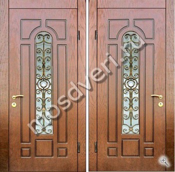 Дверь из массива со стеклом и ковкой - купить от производителя Мосдвери Дверь из массива со стеклом и ковкой