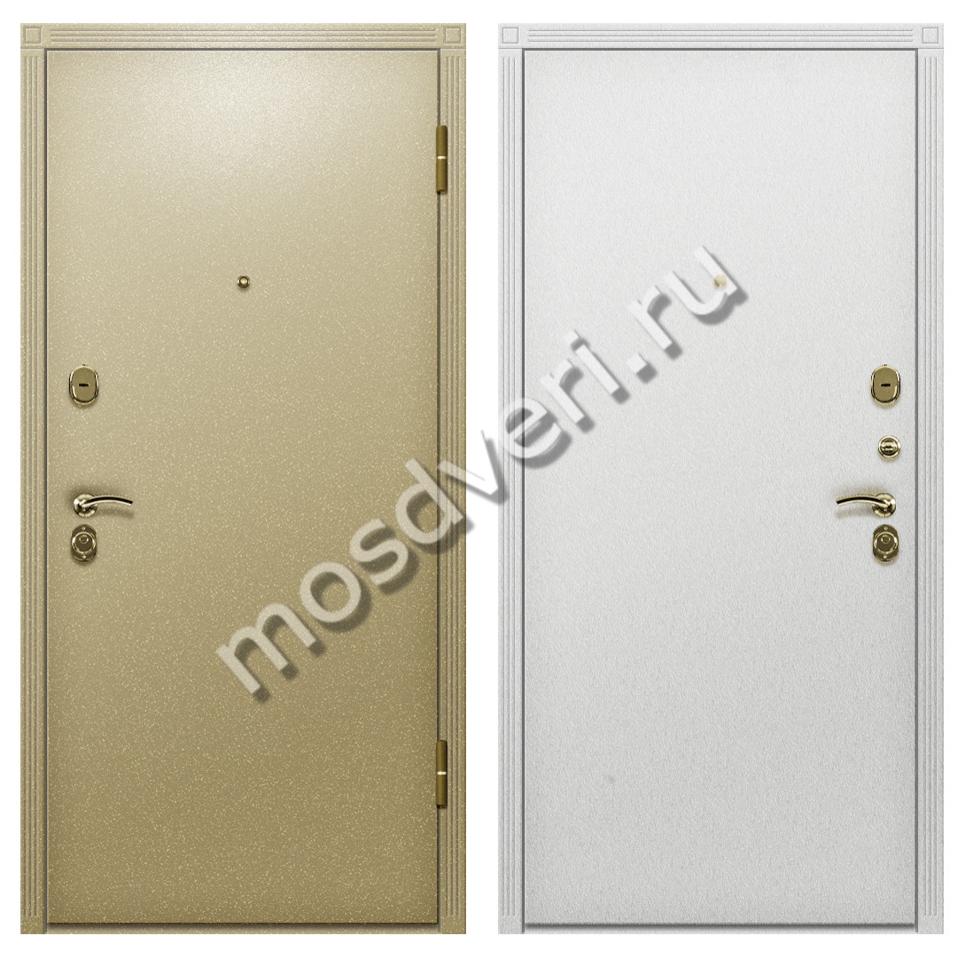 Входная дверь с одной створкой в частный дом с порошковым напылением и белым МДФ - купить от производителя Мосдвери Входная дверь с одной створкой в частный дом с порошковым напылением и белым МДФ
