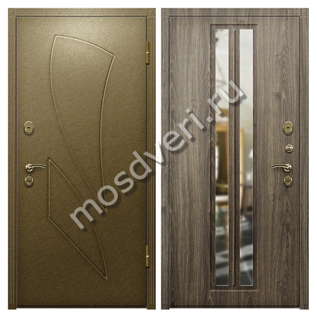 Входная дверь в квартиру с зеркалом и МДФ - купить от производителя Мосдвери Входная дверь в квартиру с зеркалом и МДФ