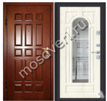 Дверь входная МДФ с зеркальной вставкой - купить от производителя Мосдвери Дверь входная МДФ с зеркальной вставкой